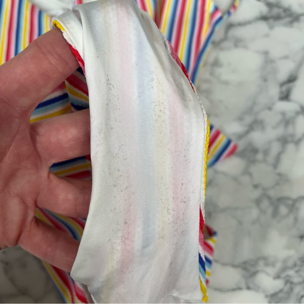 ONIA Lila One Piece Swimsuit Multicolored Rainbow Striped O-Ring Small/Medium - Picture 13 of 14